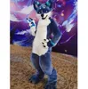 2024 Super Cute White Blue Wolf Husky Dog Fox Mascot Costume Fursuit Halloween Suit Costumes Dress