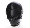 Maschera sessuale nero fetish bdsm in pelle boccone occhio slave palla gag prodotto sesso bondage costume erotica erotica per coppie donne donne s19702200621