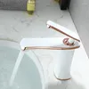 Waschbecken Wasserhähnen Becken Wasserhahn Styles Messing und kalt weiß mit Roségold-Eingriff Wasser PP-12005
