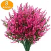 Fleurs décoratives 8 paquets de lavande artificielle bouquets floraux en plastique floral faux pour les fournitures de décoration de fête de mariage en plein air intérieure