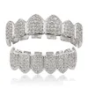 Grillz Dental Grills Hip Hop Iced Out Cz Routh Teeth Caps Top Bottom Grill Set Мужчины Женщины вампиры доставка ювелирных украшений OT2J8