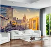 Bakgrundsbilder 3D Bakgrund Custom Mural Ancient European Architecture Rail Fresco Living Room Målar Väggmålningar för väggar 3 D