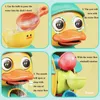 Bath Toys 2023 Cute Duck Baby Shower Bath Toys Children Water Play Spinner with Suction Cup Waterwheel Games for Kid Bathroom 240413