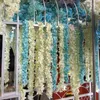 Декоративные цветы 180 см Эст искусственный висящий шелковый шелковый гидрангея букет цветочный виноград