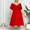 Casual Dresses Fashion Fat Women Plus Size Clothing V Neck Party Dress 2024