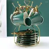 Filiżanki spodki złota kubek herbaty Zestaw porcelanowy Europejski kreatywny ceramiczny kubek luksusowy elegancki kubki akcesoria kuchenne