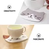 Hundkläder Cat PVC Tumbler Pads Anti-SKID CUP MATS värmesistent flaskmönster Kök Silikon Placemat