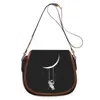 Sacs à bandoulières Black White Illustration Imprimé Fashion Femmes Crossbody Sac Luxury Sacs à main Zipper