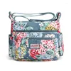 Bolsas de ombro 2024 Nylon Floral Pattern Pattern Pattern Bolsa de moda de nylon Bolsas de moda Multifuncionais Sac femme