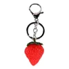 Keychains Lanyards 12pcs Fruit Key Ring Little Stberry Keychain mignon pour les femmes bijoux Girls Gift Kids / Friends Drop Livilor Fashion Dhvhw