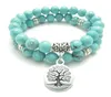 SN0643 Bijoux arbre de vie Yoga Mala Bracelet Turquoise Protection de guérison Bracelet Spiritual Elastic Elastic Bijoux PS08588344