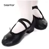 Dansschoenen Swyivy Ballet Woman 2024 Autumn Black/Red Sport Block Heels Soft Bottom Female Quality Dancing Shoe