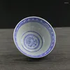 Tasses Saucers Jingdezhen Top Ten Porcelain Usine Classic Blue et blanc Bols de thé exquis sous la couleur de la couleur nostalgique