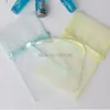 Storage Bags Graceful Blue Mesh Bundle Pocket Pouch Bag With Ribbon For Gift Jewelry Cosmetics Sample Dustproof Skin Care Kit