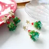 Brincos Dangle Diy Treça de Natal Diy Árvore do Bow Star Holiday Ear Clip Event Cos Cos