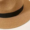 Wide Brim Hats Bucket Hats Classic Unisex Straw Hat Solid Color British Style Panama Hats BreathableSun Hats Outdoor Travel Beach Hat For Women MenL240413