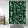 Rideaux de douche Christmas Black Green Plaid Curtain pour Bathroon Personnalisé Bath Druning Set With Iron Hooks Home Decor 60x72in