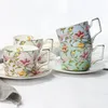 Tasses Saucers Creative Bos China Set European Café Caxe English Pastoral Ceramic Afternoon Tea Fleur noire