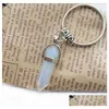 Keychains & Lanyards Charms Natural Stone Keychain Fashion Car Keyholder Handbag Hangs Boho Jewelry For Men Drop Delivery Accessories Dhomd