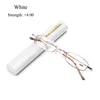 Sunglasses Small Compact Reading Glasses With Pen Tube Case 1.00- 4.00 Presbyopic Portable Spring Hinge Metal Eyeglass