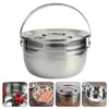 Doppelkessel Camping Pot Picknick Kochgeschirr tragbares Kochen Eintopf Multifunktionale Suppe Innenkind