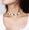 Rope Chain Natural Shell Necklaces Fashion Woman Boho Seashell Choker Necklace Lady Summer Beach Party Jewelry Girl Chokers TTA1104071755