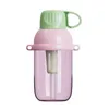 Tumblers portable البلاستيك كوب الصيف فاكهة شاي كبير طالب شرب مزدوج وشرب الأطفال في الهواء الطلق القش في الهواء الطلق