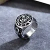 Mısır Firavun Gözü Erkekler İçin Horus Yüzükleri Vintage Rune Muset 14K Altın Ankh Cross Ring Mısır Takı Hediyesi