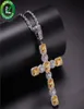 Iced Out Chains Hip Hop Jewelry Designer Necklace Style Charms Mens Cross Pendant Luxury Micro Paved CZ Diamond DJ Rapper Wedding3523458