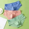 Underpants Men Slimt Werewwear Brief di colore solido a bassa rissa grande design U-Convex Design elastico in cintura mutandine sexy traspirabili