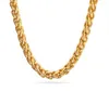 Hervorragende meistverkaufte Gold 7mm Edelstahl Ed Wheat Braid Curb Chain Halskette 28quot Mode Neues Design für MEN0396442783