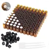 Storage Bottles 5pcs 3ml 5ml Transparent Amber Small Glass Vials Brown Sample Laboratory Reagent Containers With Screw Caps Lids