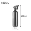 Dispensateur de savon liquide pulvérisation de bouteille en plastique coiffure à coiffure multifonction de remplacement PE pulvérisateur d'eau 1pcs 500 ml noir