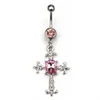 حلقات زر جرس السرة D0550 Cross Belly Ring Mix Colors01234562997302 إسقاط تسليم المجوهرات جسم DHHUF