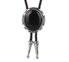 Halsband Western Cowboy Bolo Tie Natural Agate Stone Leather Collar Rope Ladies Show Costume Accessories Birthday Banket202O302H8820923