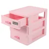 Party Decoration Plastic Drawer Designad 3 fack smycken förvaringslåda rosa