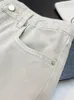 Pantalon de femmes jeans couture tordus pour femmes hautes taies simples simples couleur unie 2024 printemps été féminine denim long