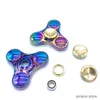 Dekompression Toy Rainbow Fidget Spinner Toys Metal UFO Small Handheld Finger Spinners gåva för barn Vuxna som snurrar toppfokus Desk Fingertip