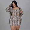 Werkjurken Wuhe Leopard Print Women Plus size set volle mouw ritssluiting jas uitgesneden strapless mini jurk twee 2 -delige sets mode -outfit