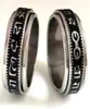 20pcs Retro Carved Buddhist Scriptures The Six Words Mantra Spin Stainless Steel Spinner Ring Men Women Unique Lucky Jewelry B7171226