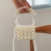 Çanta Tasarımcısı İnci Boncuklu Kadınlar Mini El Yapımı Tote Çanta Düğün Akşam Debriyaj Gelin Lüks Zarif Parti Çanta