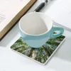 Tischmatten die verschwundene Waldkeramik -Untersetzer (quadratisch) Kaffeetasse Ständer Fliesen schwarze Teekannenmatte