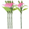 Dekorative Blumen 4PCS Realistische Lilie Faux Flower Lilies gefälschte Arrangement für Hochzeitsfeier