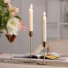 Kerzenhalter Set von 2 bwrmhme moderne Metall Gold Candlestick Hochzeit Dekoration Dünne, verjüngte Halter Wohnkultur