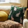 Pillow DUNXDECO Home Cojines 17.7x17.7 Inch Dog Tiger Print Chenille Cover Square Case Texture Design Sofa Chair Coussin