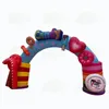 7m Wide Attractive Rainbow Children Theme bckdrop Inflatable Candy Arch with tassels colorful fancy sweet sugar-loaf archway balloon