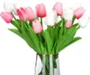 Decorative Flowers 20 PCS PU Real Touch Fake Tulips Artificial Tulip Flower Arrangement Bouquet