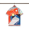 24SS 디자이너 셔츠, 남자 버튼 업 셔츠, 인쇄 된 비치 셔츠, 하와이 플라워 캐주얼 셔츠, 남자 슬림 한 짧은 소매 하와이 티셔츠 #488