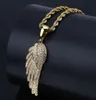 Ensemble de pendentif en plumes de style avec un collier de personnalité HipHop Gold Man plaquée à zircon8023827