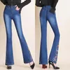 Pantaloni bagliori di jeans da donna Donne Spring Slim Leg Waming Ladies Danners Benim Elastic High Waist Pantalon Jean Femme Woman